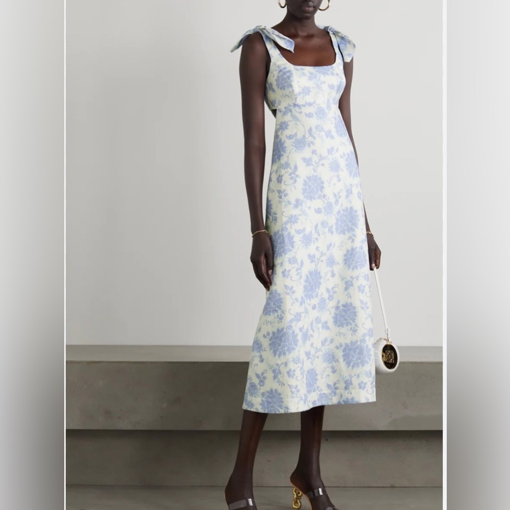 Zimmermann Postcard Tie shoulder midi dress. Size 3. NWT